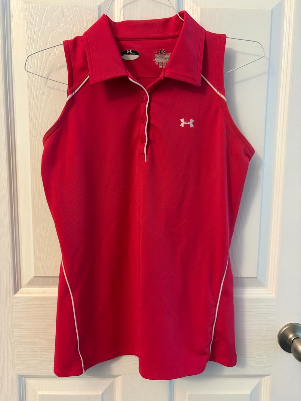 Under Armour Pink Sleeveless Golf Shirt
